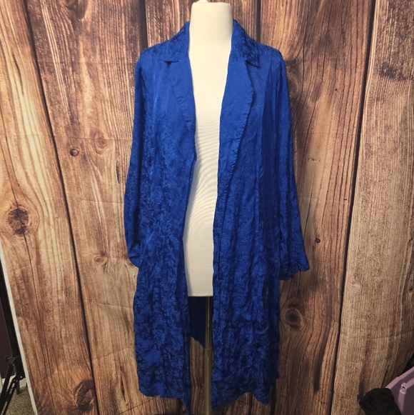 Torrid Jacquard Trench Size 2(18/20, 2x) Blue - Picture 3 of 12
